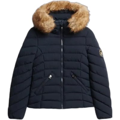 Superdry - Fuji Gewatteerde Jas met Bontkraag - Dames - Gewatteerde jassen
