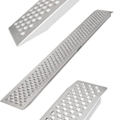 TRUTZHOLM 1 x oprijrail lichte uitvoering 200 x 21,5 cm 200kg aluminium grijs geprofileerde oprijrail
