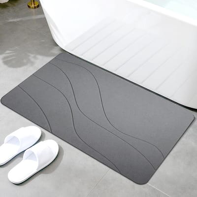 Stenen Badmat 39 x 60 cm met Patroon voor Luxe Badkamerdecoratie en Comfortabele Voetondersteuning