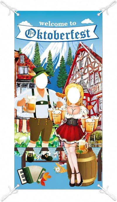 Thijox - Oktoberfest Decoratie Photo Prop Banner 180x90 cm - Beierse Fotomuur Achtergrond Decoratie voor Feest, Deur, Oktoberfest, Beiers Design