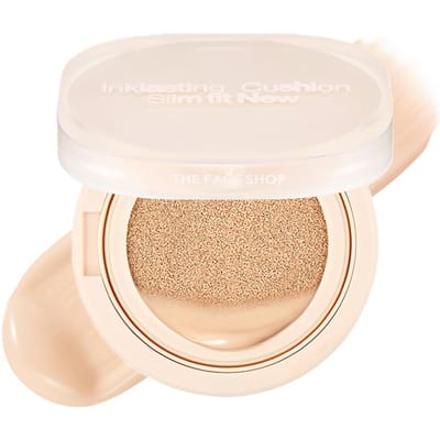 THE FACE SHOP Ink Lasting Cushion Slim Fit Nouveau #V201 12g Base de Maquillage Fond de Teint pour Peau Claire à Couvrance Élevée Cosmétiques Coréens white