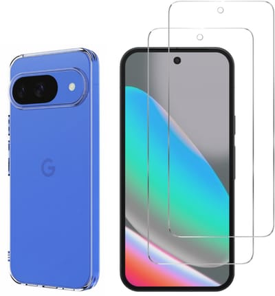 Hoesje Ultraslank geschikt voor Google Pixel 10/10 Pro backcover siliconen Transparant en 2 stuks ScreenProtector Gehard Glas