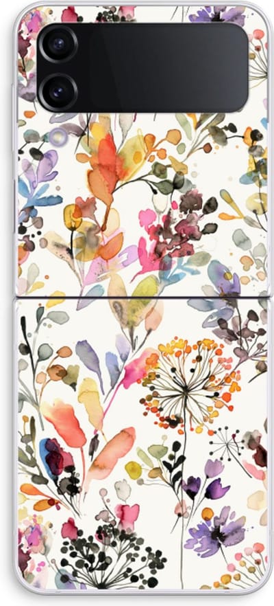 Case Company® - Hoesje geschikt voor Samsung Galaxy Z Flip4 hoesje - Wilde grassen - Soft Cover Telefoonhoesje - Bescherming aan alle Kanten en Schermrand