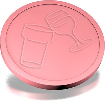 CombiCraft Reliëfmunten bier en wijn baby roze - 250 stuks