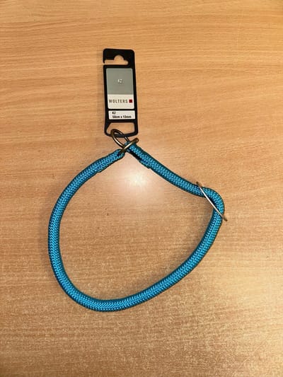 Wolters K2 slip halsband nylon 50cm x 13mm neon blauw