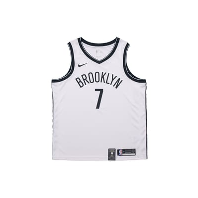 Nike Straight Fit Sneldrogend Basketbalshirt - Nets Kevin Durant Nr. 7 Heren Jersey Wit 864401-103 L gray