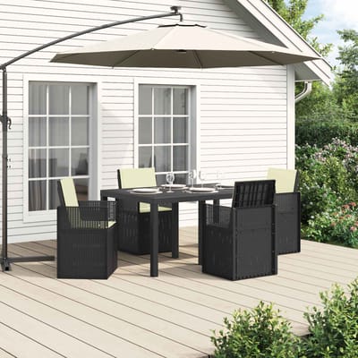 vidaXL - Tuin - Eettafel - Set - 5 - st - Antraciet- - en - crèmekleurig - PP