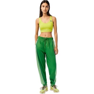 Lacoste Elastische, slim-fit trainingsbroek met kleurblokken voor dames (Dragon)
