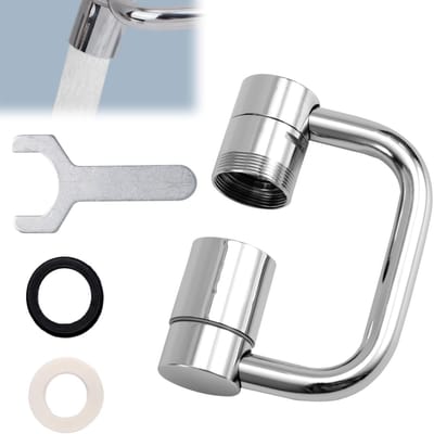 Dailygoods- Kraanverlenging Roterend 1080° - Verstelbare Flexiflow - Ringen - Sleutel - Roestvrij Staal - Praktisch Hulpmiddel - Kraanaccessoire