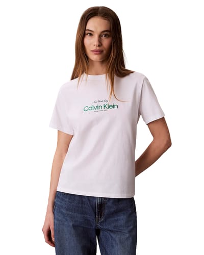 Calvin Klein Ss Classic Nyc Tee Bright White Taglia: XS | Maglie Sportivi Outlet | Donna | Bianco