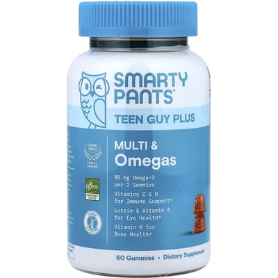 SmartyPants, Tiener Jongen Plus Multi & Omega, Ananas Sinaasappel, 60 Gummies