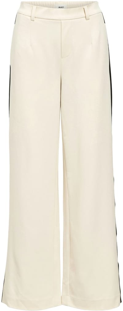 Object Broek Objlisa Wide Pant Aop Noos 23040544 Sandshell/black Track Dames Maat - W38