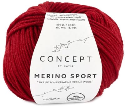 Katia Concept Merino Sport - 21 wijnrood - Wol Garen