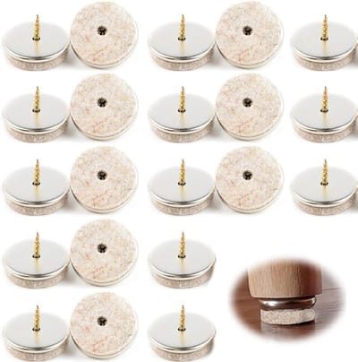 Viltglijders Meubelpoten - Vilt Pads - Vloeren Beschermen - Schroefbevestiging - 40 Stuks 38 mm - Beige