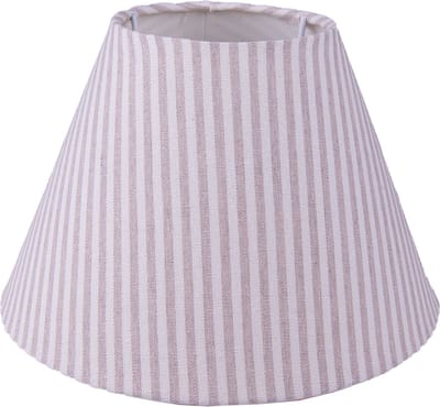 Clayre & Eef Lampenkap Ø 23x15 cm Beige Wit Katoen Strepen