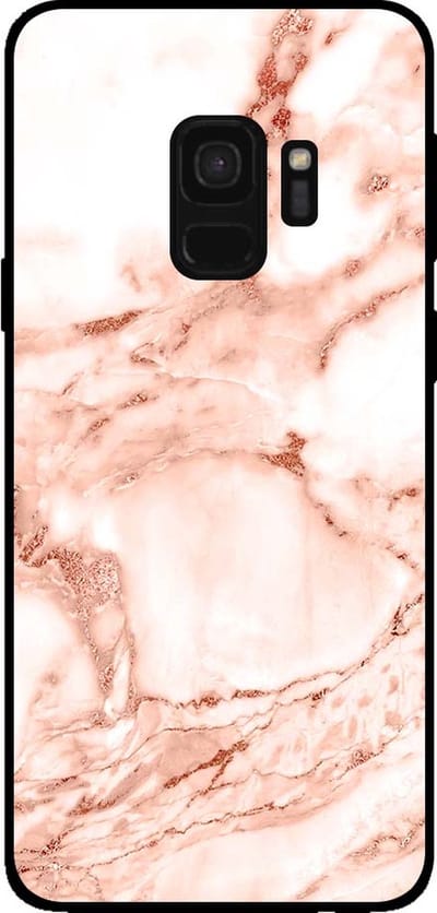 Smartphonica Telefoonhoesje voor Samsung Galaxy S9 marmer look - backcover marmer hoesje - Wit Rosé Goud geschikt voor Samsung Galaxy S9