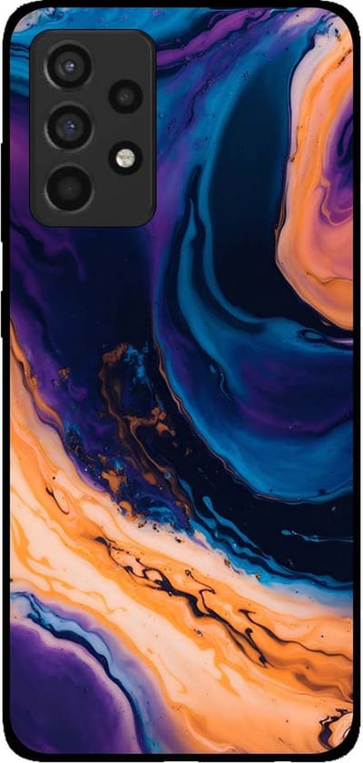 Smartphonica Telefoonhoesje voor Samsung Galaxy A52 marmer look - backcover marmer hoesje - Blauw geschikt voor Samsung Galaxy A52