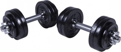 Gorilla Sports Dumbellset - Halterset - Gietijzer zwart - 30 kg