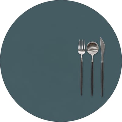 ZICZAC - Placemat TOGO - SET/6 - Rond - Dubbelzijdig - Kunstleer - Dia 38 cm, blauw