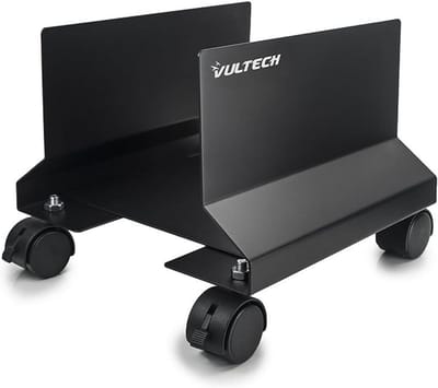 Aluminium PC Wagentje met 4 Wielen en Verstelbare Breedte - Mobiele PC-Station voor Kantoor en Thuis