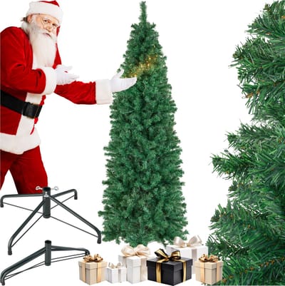 tectake® Kunstkerstboom - Levensecht met flexibele takken - Volumineus - Stabiel en eenvoudig te monteren - Kunstkerstboom als kerstversiering - 150 cm - 562 takken - groen