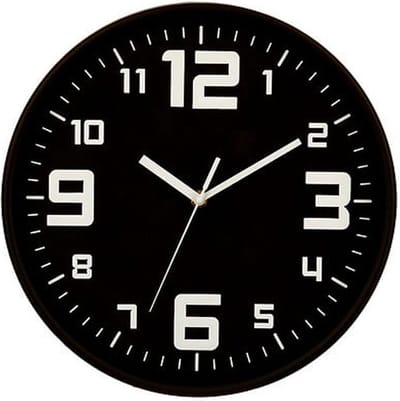Atmosphera Elian Klok - zwart / wit - 30 cm - wandklok modern