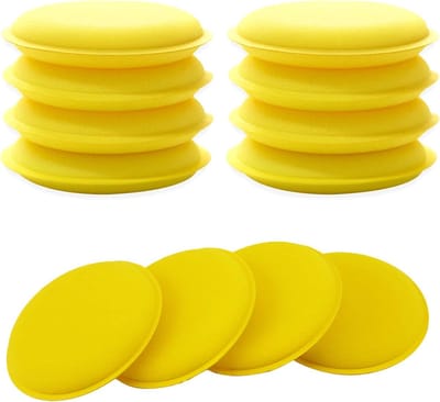 12 Pcs Auto Wax Applicator Pads - Auto Polish Detailing Spons Pad - Ultra-Zacht Polijst Spons - Praktische Auto Accessoires voor Schone Auto en Voertuig Glas (Geel)
