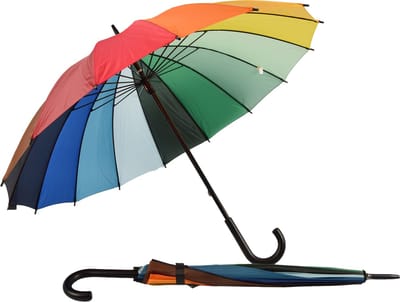 Paraplu 2 stuks - Regenboog Paraplu voor Volwassenen - 98cm Diameter - Windproof, Haak Handvat, Multi Collors, 2 Stuks