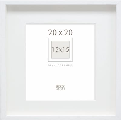 Deknudt Frames Fotolijst - wit met passe-partout - 15x15 cm / 20x20 cm