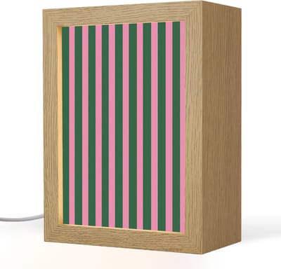 Tafellamp 15x20 cm - LED lamp - Verticale strepen - Groen - Roze - Decoratieve tafellampen - Dimbaar - Tafellampje slaapkamer - Woonkamer binnen