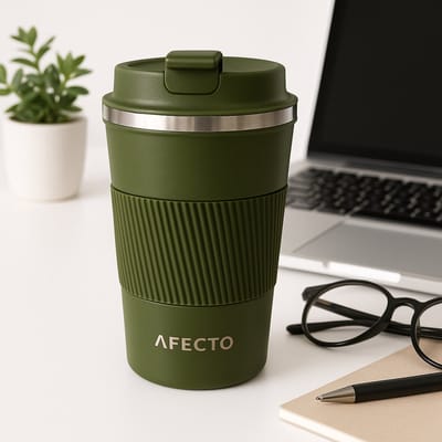 koffie to go beker | coffee to go | isolerende beker donker groen | herbruikbaar | inhoud 380 ml