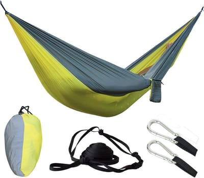 Draagbare Hangmat - Nylon Schommel - Buiten Ontspannen - Dubbele Persoons - 200kg Capaciteit - Blauw