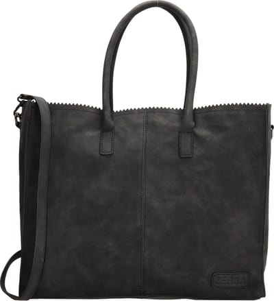 Zebra Trends Lisa Xl Dames Tas Hand & Schoudertas - Ruime Shopper voor Werk of School - Tote Bag - Dames Tas - Zwart