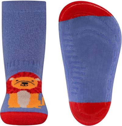 Ewers Antislipsok - Blauw & Rood - Leeuw Cartoonstyle - Elastisch - Siliconenzool-19/20