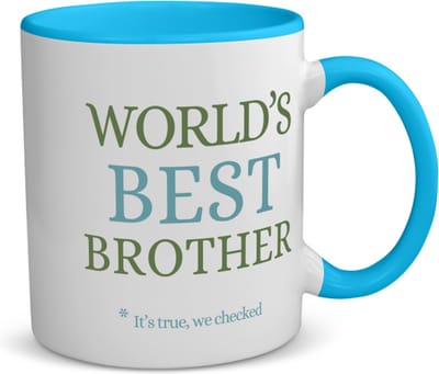 Akyol - world's best brother koffiemok - theemok - blauw - Broer - een broer - verjaardagscadeau - cadeau voor broer - gift - kado - 350 ML inhoud
