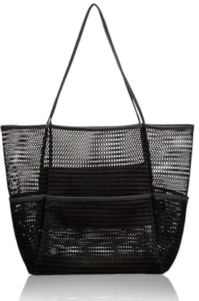 Opvouwbare XXL Strandtas voor Dames - Netstof, Met Binnenzakken voor Veilig Opbergen - Ideaal voor Strand, Camping, Winkelen en Reizen