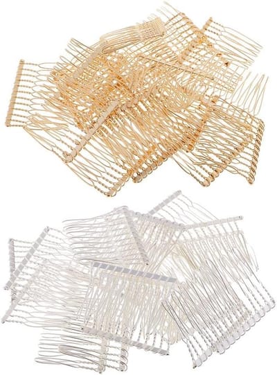 40 Stuks Zilver en Goud Kleurige Metalen Haarkammen voor Bruiloft en DIY Haaraccessoires