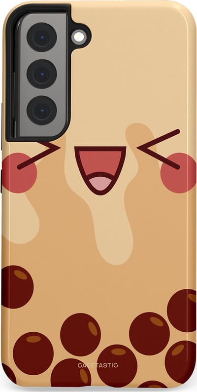 Casetastic Hoesje Geschikt voor Samsung S22 - Stijlvolle Beschermende Duo-layer Case - Smeltende caramel bolletjes