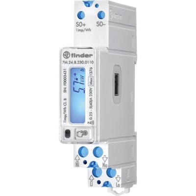 Finder 7M.24.8.230.0110 7M.24.8.230.0110 Bidirectionele kWH-meter (DIN-rail) Digitaal 40 A 1 stuk(s)