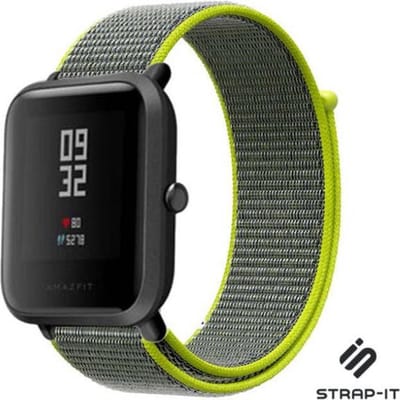 Nylon bandje geschikt voor Xiaomi Amazfit Bip / GTS / GTS 2 / GTS 3 / GTS 4 - Mini / Bip Lite / Bip U / Bip U Pro - Fluoriserend