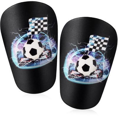 Dailygoods- Scheenbeschermers Voetbal 10x6cm - Mini Scheenbeschermers - Beschermend voor Kinderen - Voetbalsokken - PBT/EVA Materiaal - 2 Stuks - Voetbalscheenbeschermers