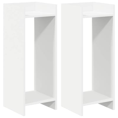 vidaXL - Plantenstand - 2 - st - Wit - 30 - x - 30 - x - 80 - cm - Bewerkt - hout