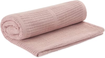Unisex Baby Cellular Blanket in Taupe - Soft Swaddle Wrap with Air Flow Holes for Newborns