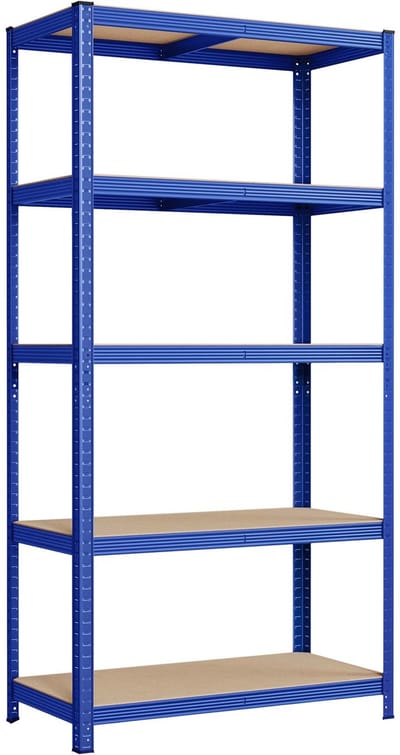 Opbergrek 1-delige set staand opbergrek met 5 lagen planken, stevig metalen frame, elke plank kan tot 120 kg dragen, geschikt voor garage, kelder en keuken, 50 x 100 x 200cm, Blauw .