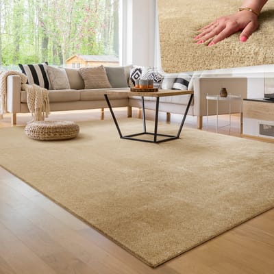 Paco Home Moderne woonkamer tapijt kortpolig wasbaar zacht uni effect bont antislip 80x150 cm