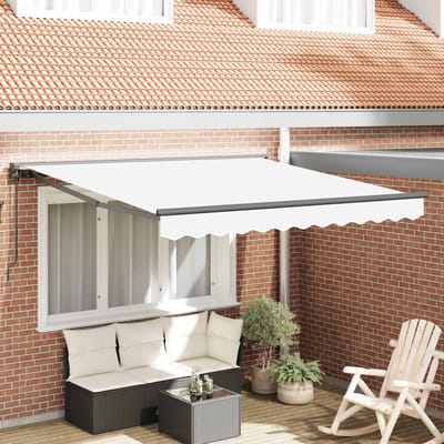 vidaXL - Zonnescherm - Frame - Wit - 300 - x - 250 - cm - Polyester - met - PU-coating