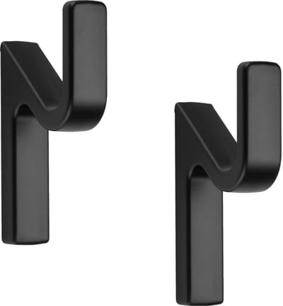 SOTECH 2 stuks Jashaken ANGOLA zwart mat 76 x 14 x 41 mm met verborgen bevestiging jashaken uit de BlackLine collectie