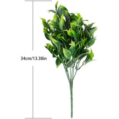7 Takken Groene Kunstplanten Voor Tuin Struiken Nep Gras Eucalyptus Oranje Bladeren Faux Plant Voor Thuis Winkel Decoratie groen