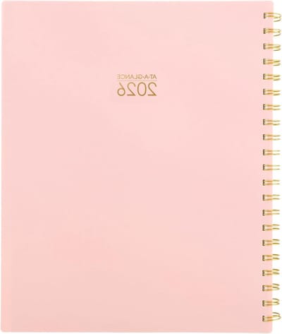 Planner 2026 - Agenda Dagelijks Maandelijks - Doelen Bereiken - Inktbloedbestendig Papier - 8.5 x 11 Inch - Zonsondergang Koraal