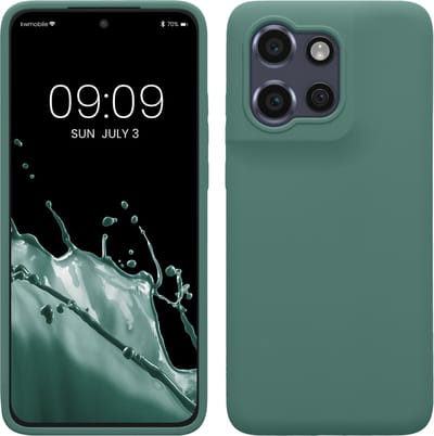 kwmobile telefoonhoesje geschikt voor Motorola Edge 60 Neo / Edge 50 Neo / ThinkPhone 25 - Hoesje met siliconen coating - Smartphone case in dennengroen